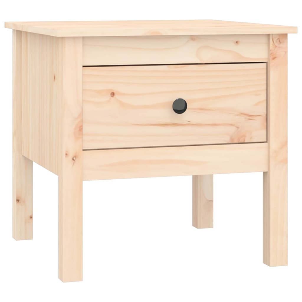 vidaXL Side Table 19.7"x19.7"x19.3" Solid Wood Pine