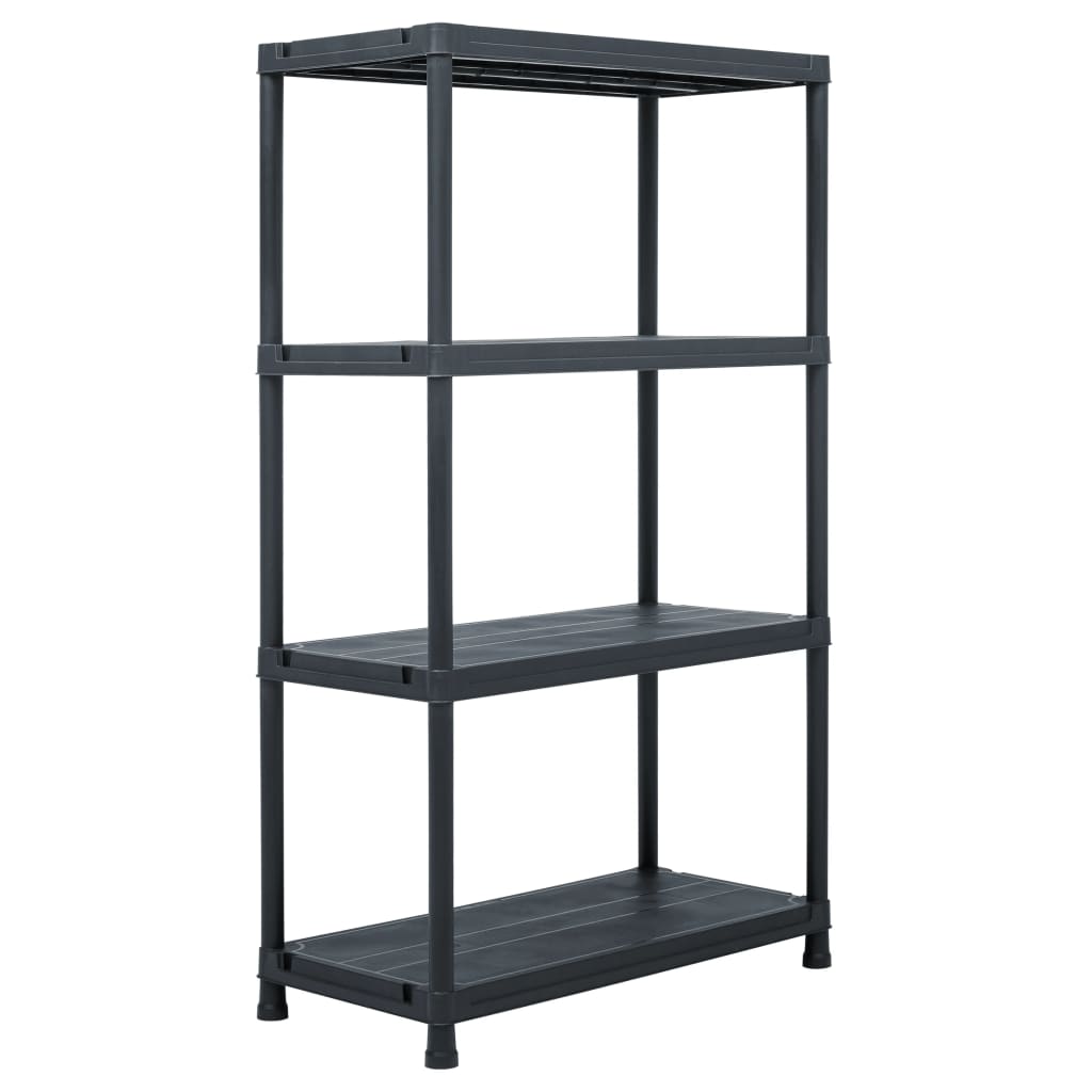 vidaXL Storage Shelf Rack Black 440.9 lb 31.5"x15.7"x54.3" Plastic