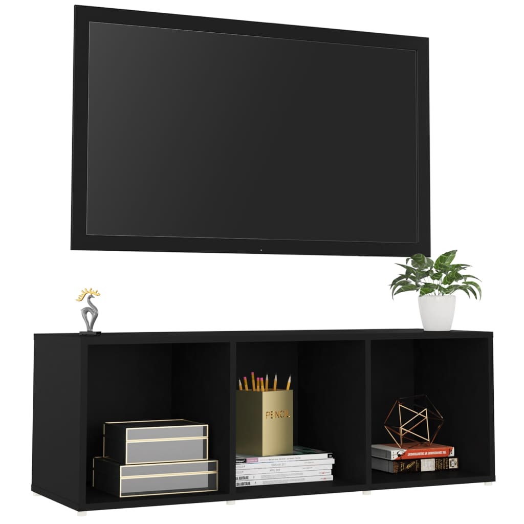 vidaXL TV Cabinet Black 42.1"x13.8"x14.6" Chipboard