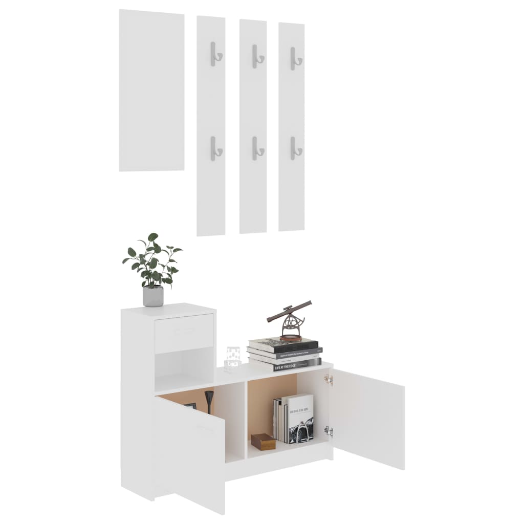 vidaXL Hallway Unit White 39.4"x9.8"x30.1" Engineered Wood