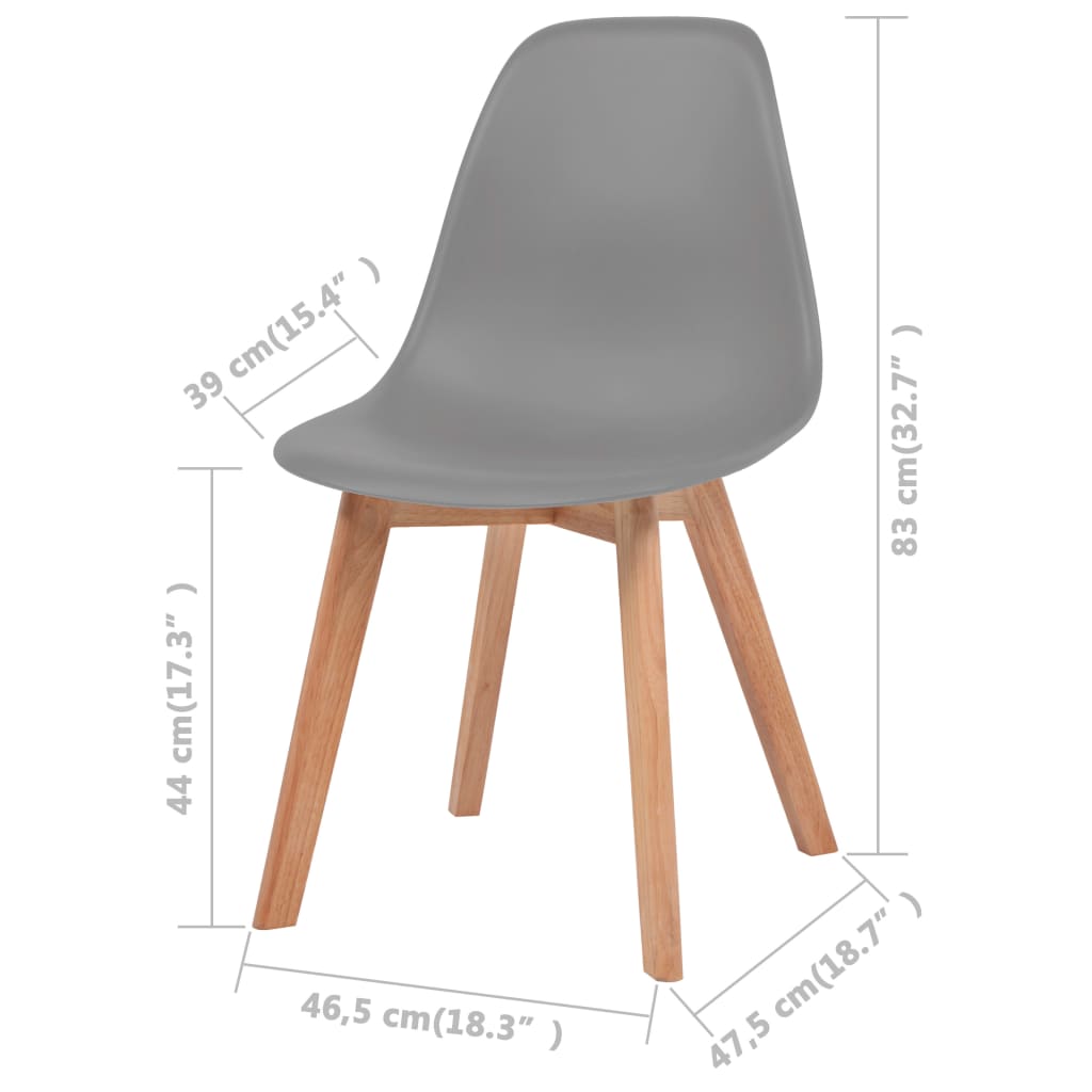 vidaXL Dining Chairs 6 pcs Gray Plastic