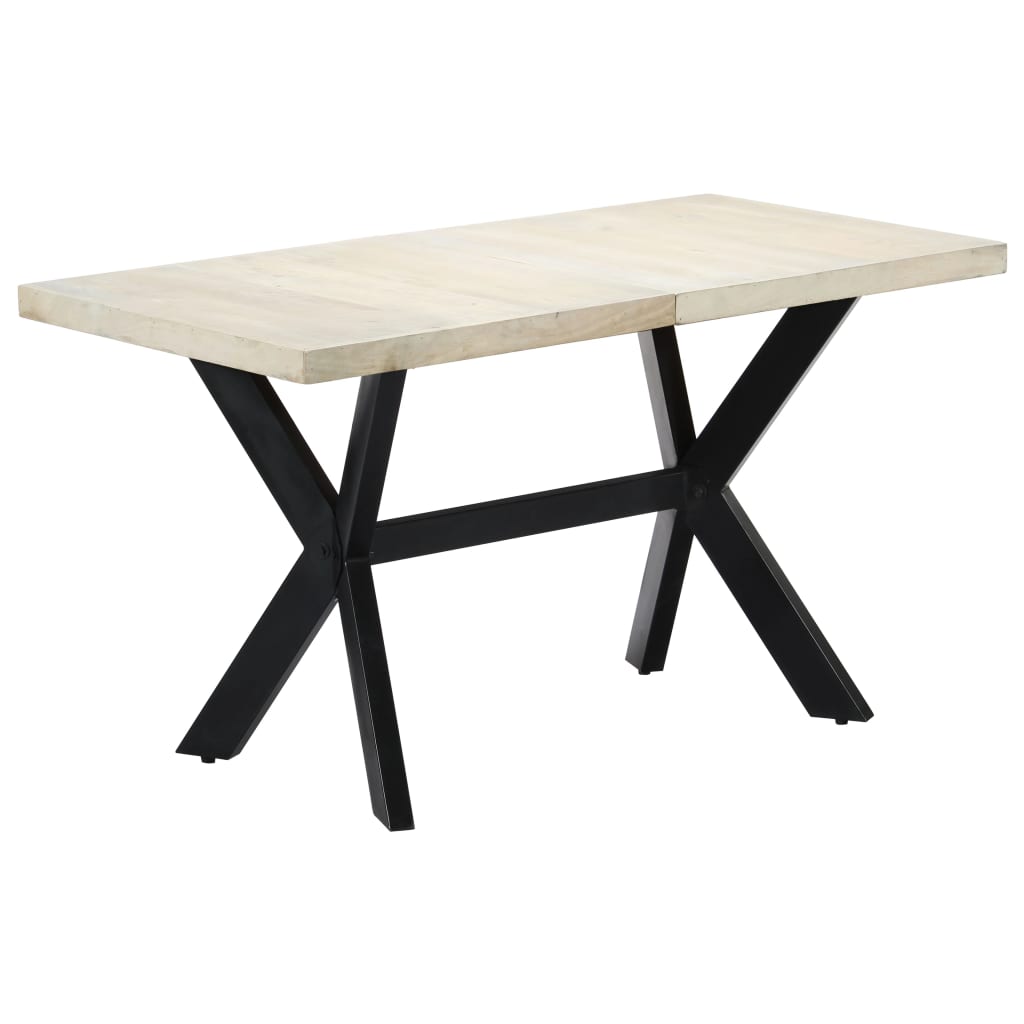 vidaXL Dining Table 55.1"x27.6"x29.5" Solid Bleached Mango Wood
