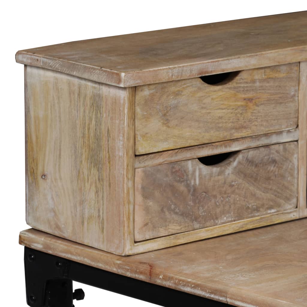 vidaXL Writing Desk Solid Mango Wood and Steel 43.3"x19.7"x37.8"