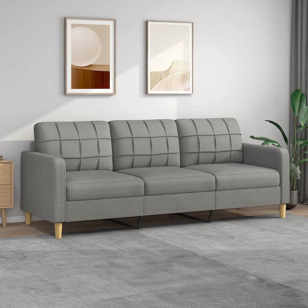 vidaXL 3-Seater Sofa Dark Gray 82.7" Fabric
