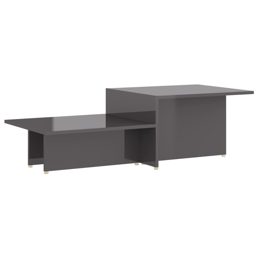 vidaXL Coffee Table High Gloss Gray 43.9"x19.7"x13" Engineered Wood