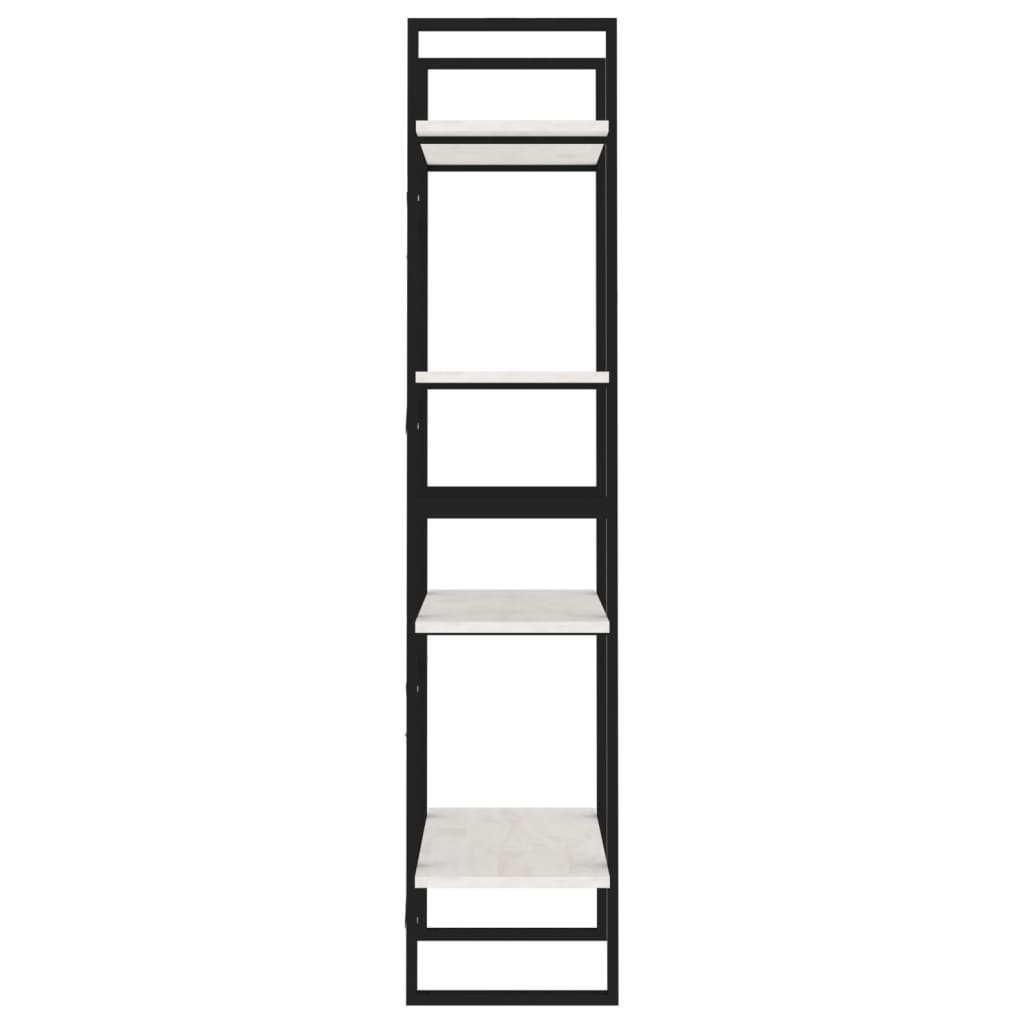 vidaXL 4-Tier Book Cabinet White 23.6"x11.8"x55.1" Solid Pine Wood