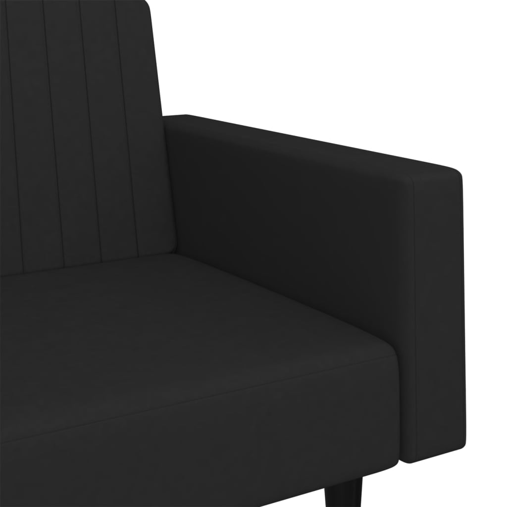 vidaXL 2-Seater Sofa Bed Black Velvet