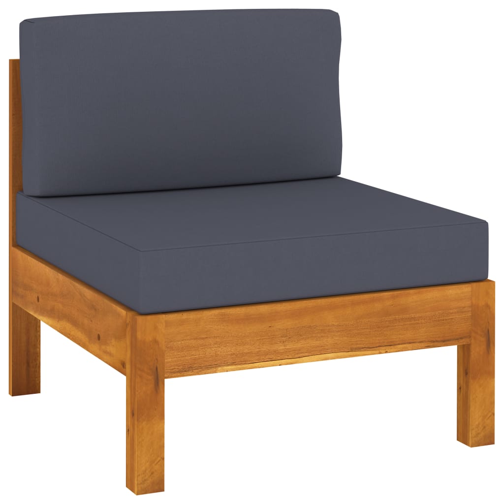 vidaXL 9 Piece Patio Lounge Set with Dark Gray Cushions Acacia Wood