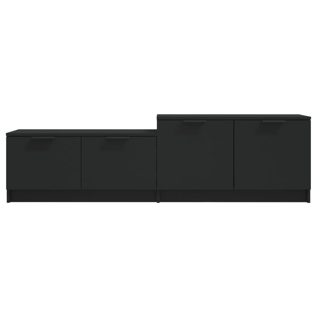 vidaXL TV Cabinet Black 62.4"x14.2"x17.7" Engineered Wood