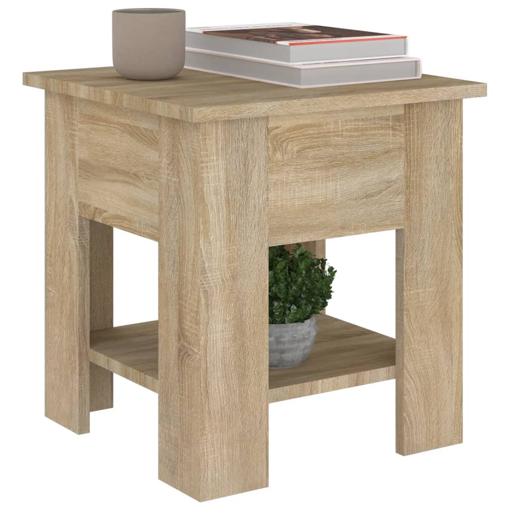 vidaXL Coffee Table Sonoma Oak 15.7"x15.7"x16.5" Engineered Wood
