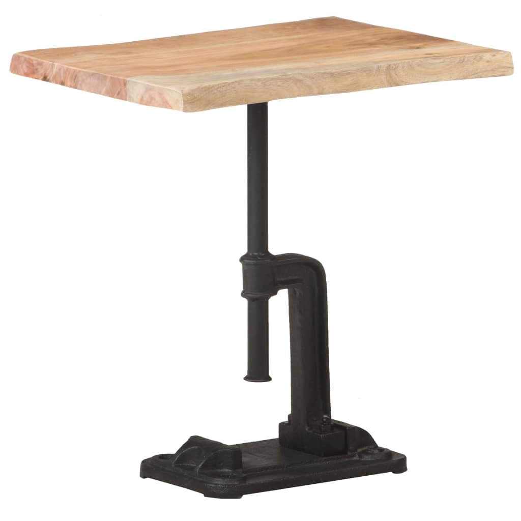 vidaXL Side Table Light Wood 17.7"x13.8"x18.9" Solid Acacia Wood & Cast Iron
