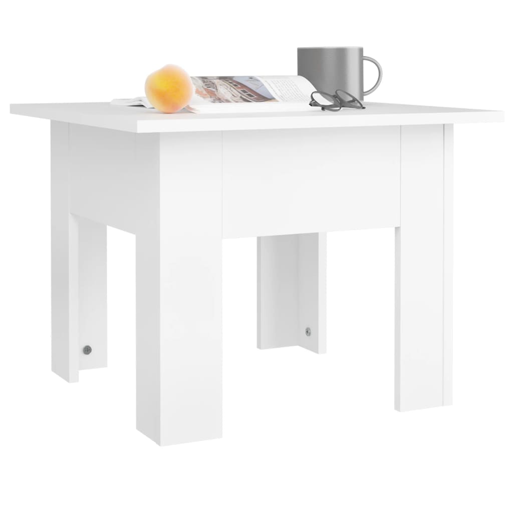 vidaXL Coffee Table White 21.7"x21.7"x16.5" Chipboard