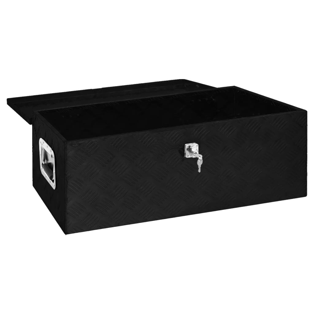 vidaXL Storage Box Black 31.5"x15.4"x11.8" Aluminum