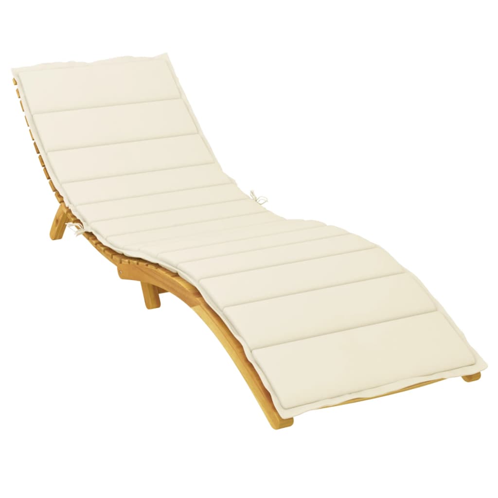 vidaXL Sun Lounger Cushion Cream 78.7"x23.6"x1.2" Fabric