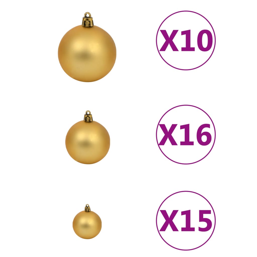 vidaXL Upside-down Artificial Pre-lit Christmas Tree with Ball Set 82.7"