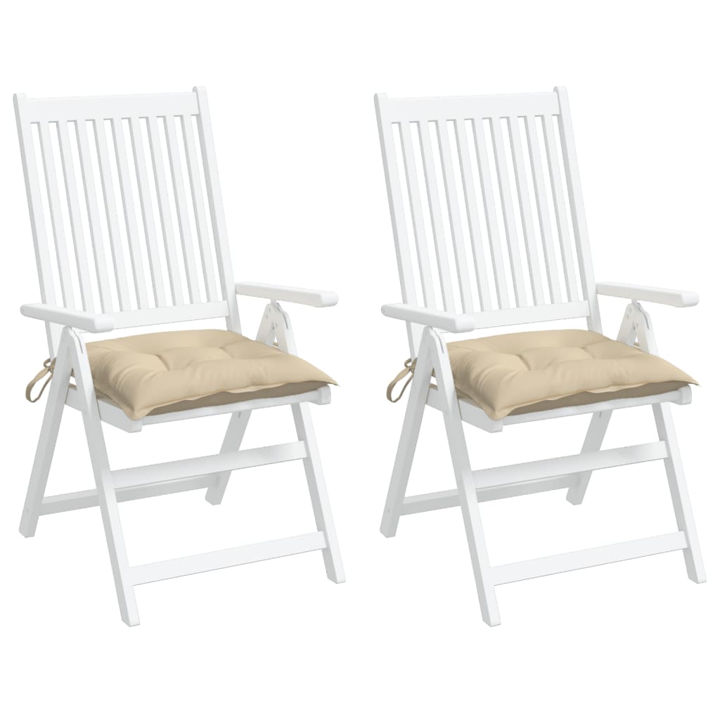 vidaXL Chair Cushions 2 pcs Beige 15.7"x15.7"x2.8" Oxford Fabric