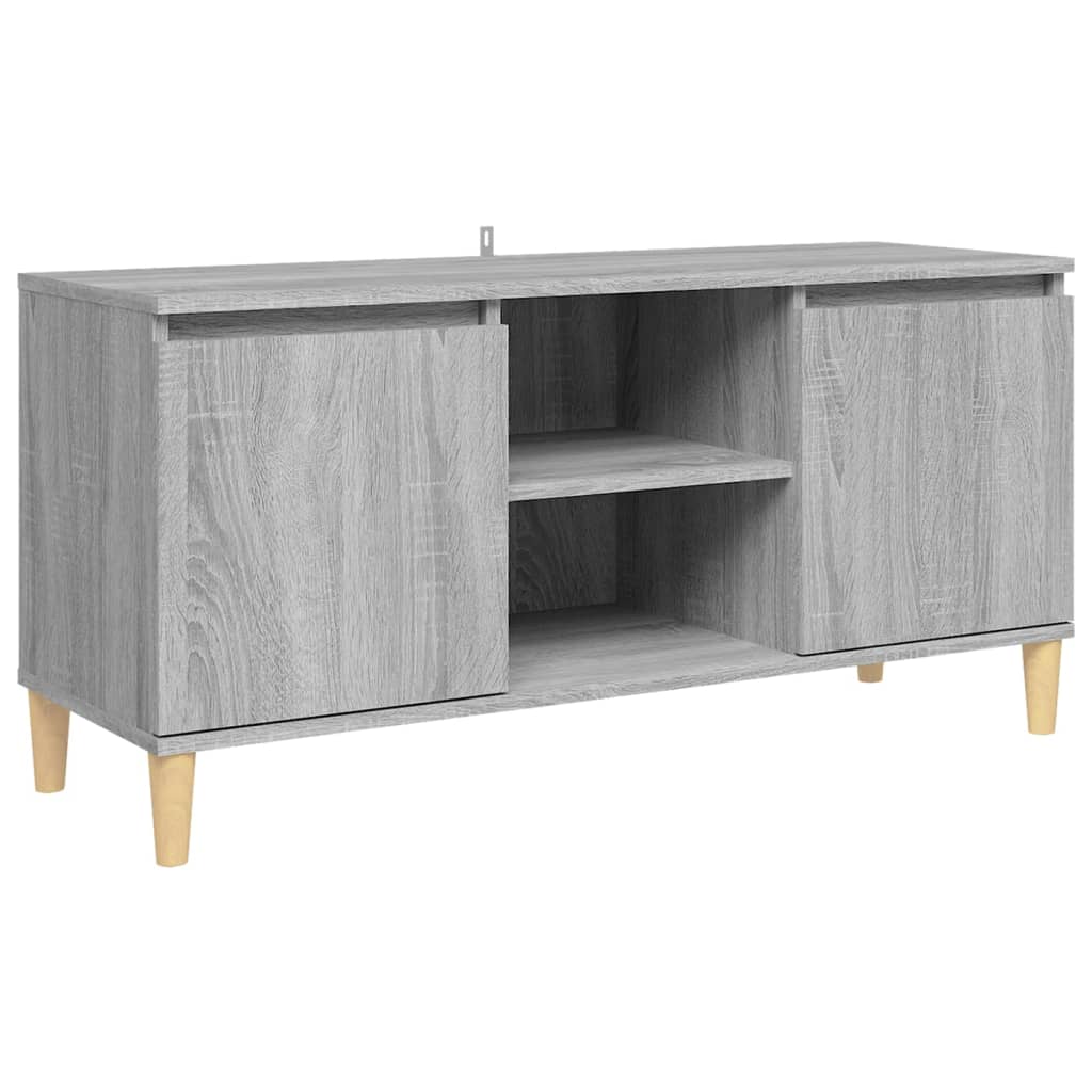 vidaXL TV Cabinet with Solid Wood Legs Gray Sonoma 40.7"x13.8"x19.7"