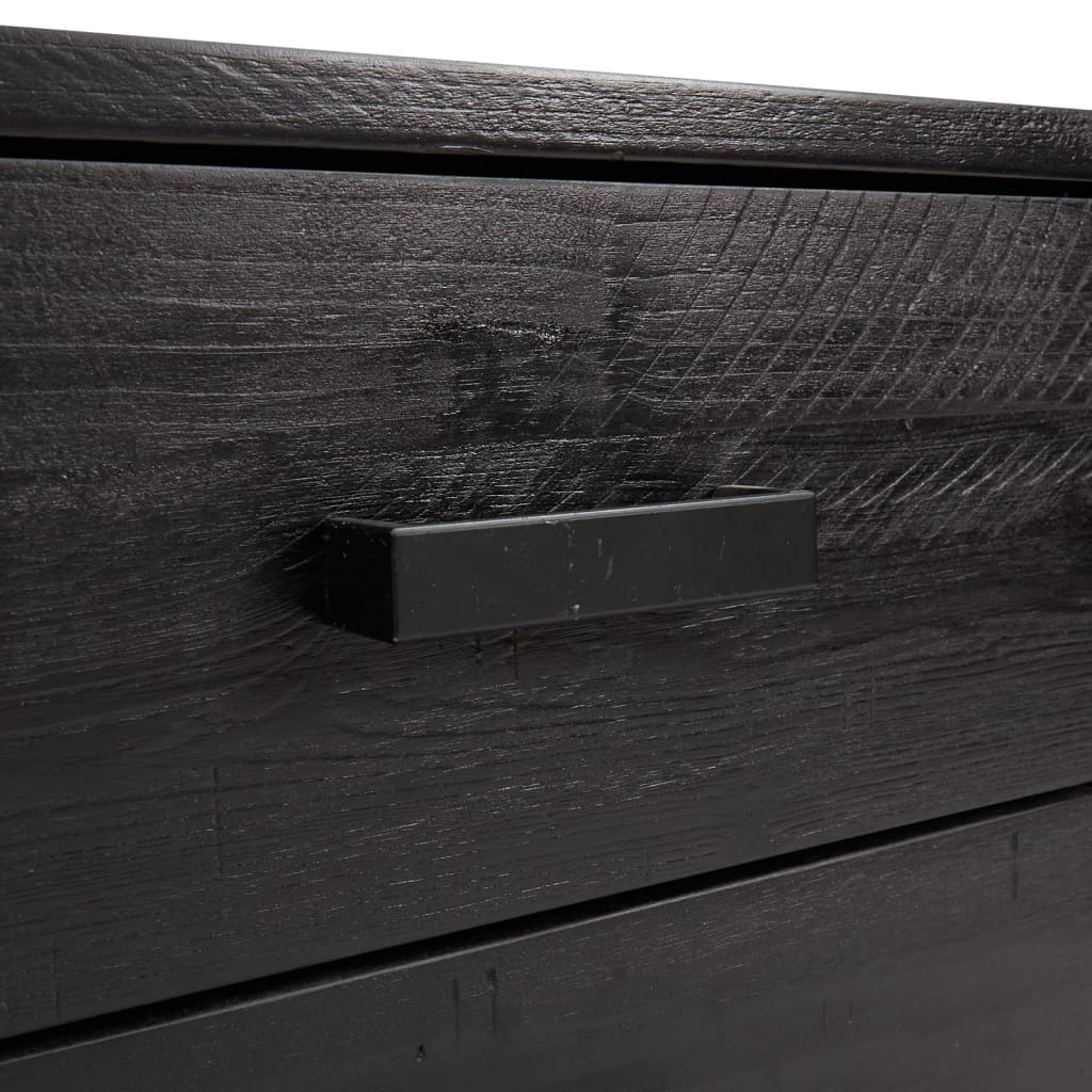 vidaXL Chest of Drawers Black 29.5"x13.8"x27.6" Solid Wood Pine