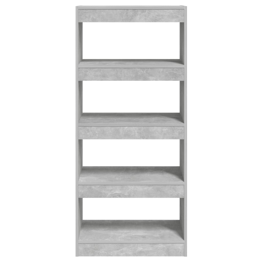 vidaXL Book Cabinet/Room Divider Concrete Gray 23.6"x11.8"x53.1" Engineered Wood