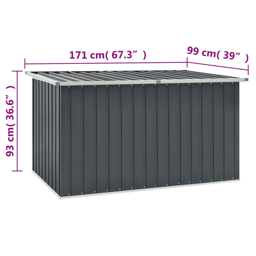 vidaXL Patio Storage Box Gray 67.3"x39"x36.6"
