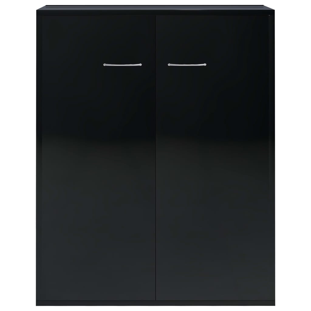 vidaXL Sideboard High Gloss Black 23.6" x 11.8" x 29.5" Engineered Wood