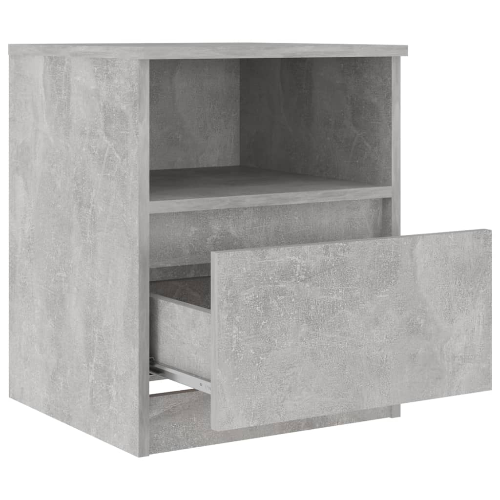 vidaXL Bed Cabinets 2 pcs Concrete Gray 15.7"x15.7"x19.7" Engineered Wood