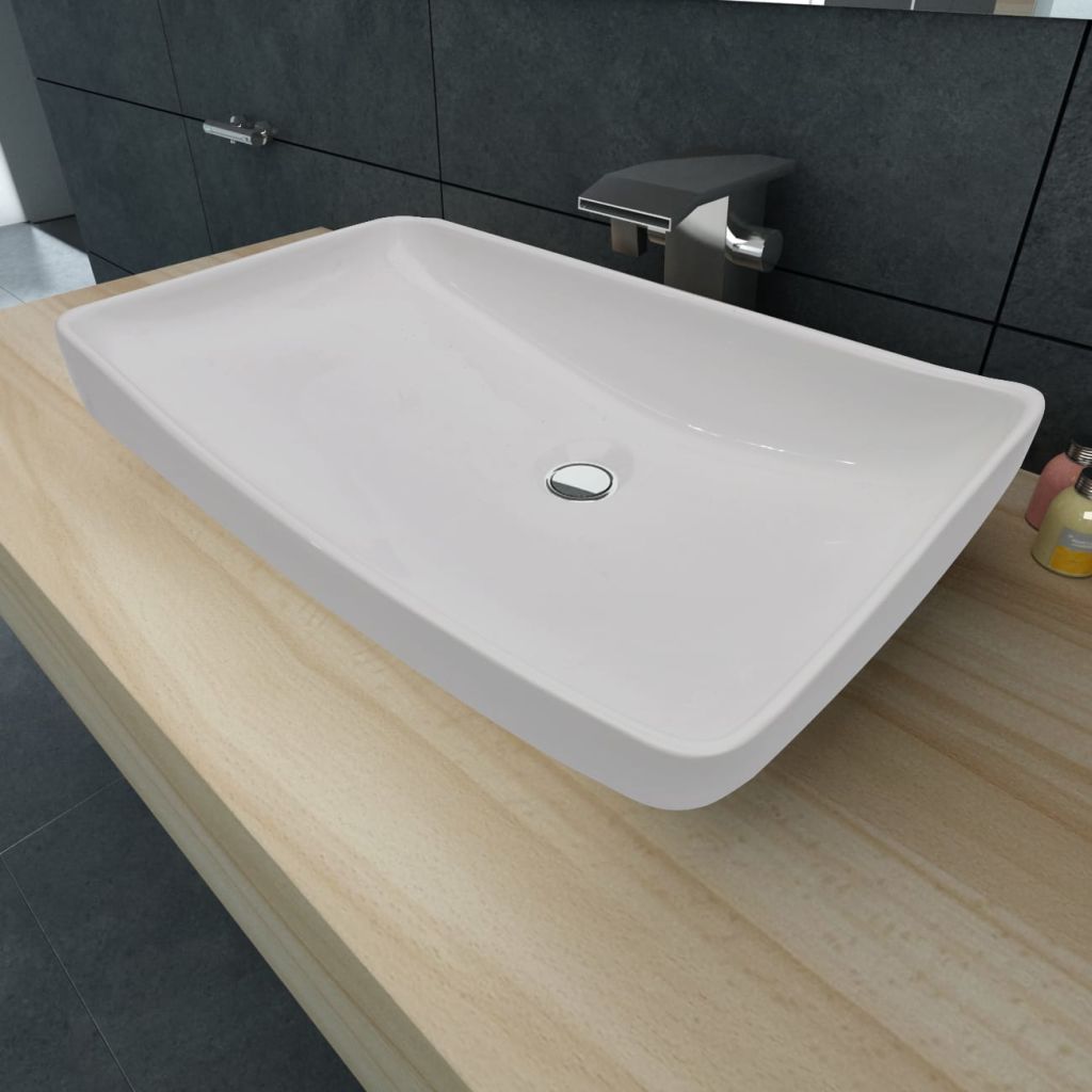 Luxury Ceramic Basin Rectangular Sink White 28" x 15"