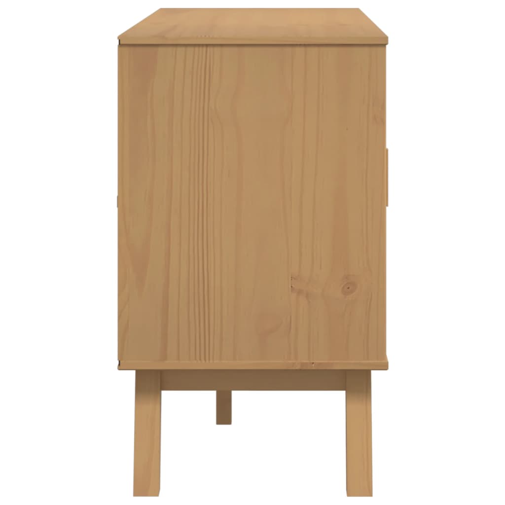 vidaXL Sideboard OLDEN Gray and Brown 44.9"x16.9"x28.9" Solid Wood Pine