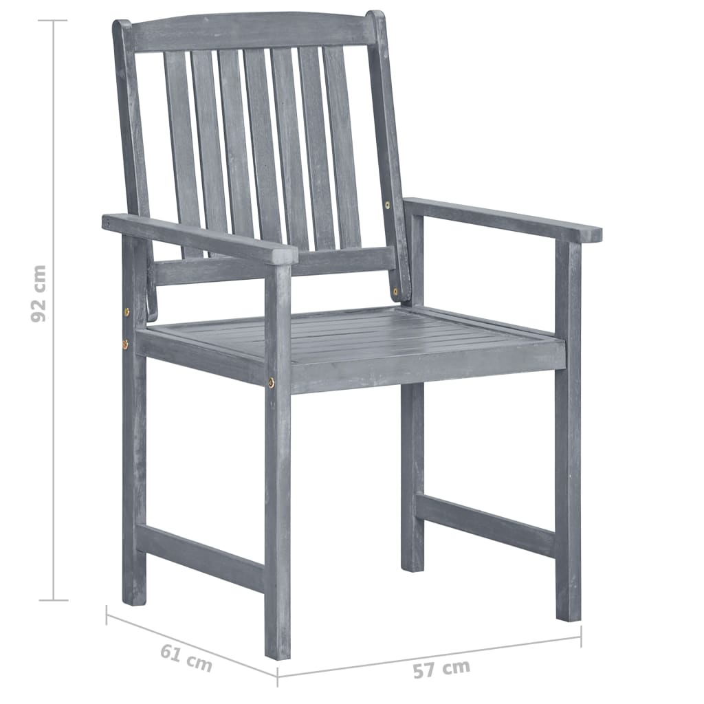 vidaXL Patio Chairs 6 pcs Solid Acacia Wood Gray
