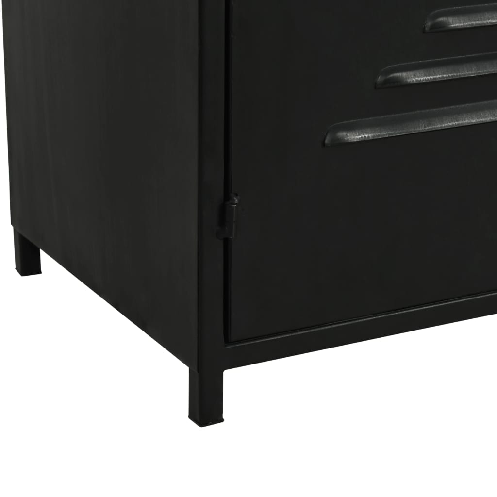 vidaXL Bookcase Solid Firwood and Steel 31.4"x12.7"x70.8"