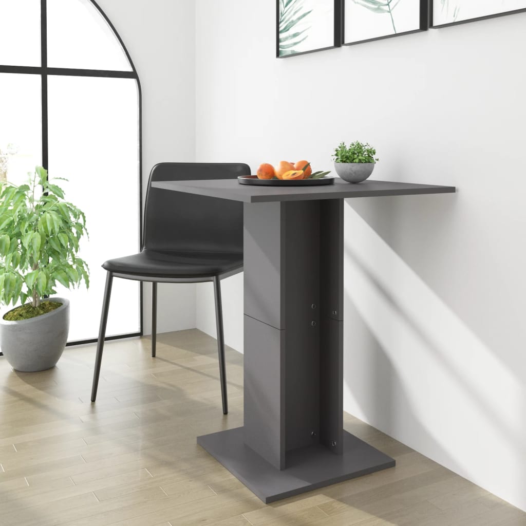 vidaXL Bistro Table Gray 23.6"x23.6"x29.5" Engineered Wood