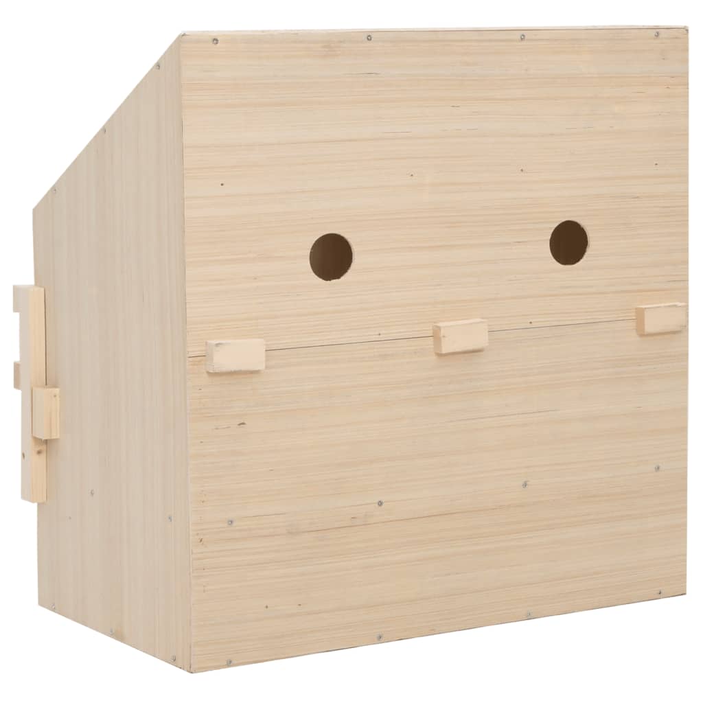 vidaXL Chicken Laying Nest 2 Compartments 24.8"x15.7"x25.6" Solid Pine Wood