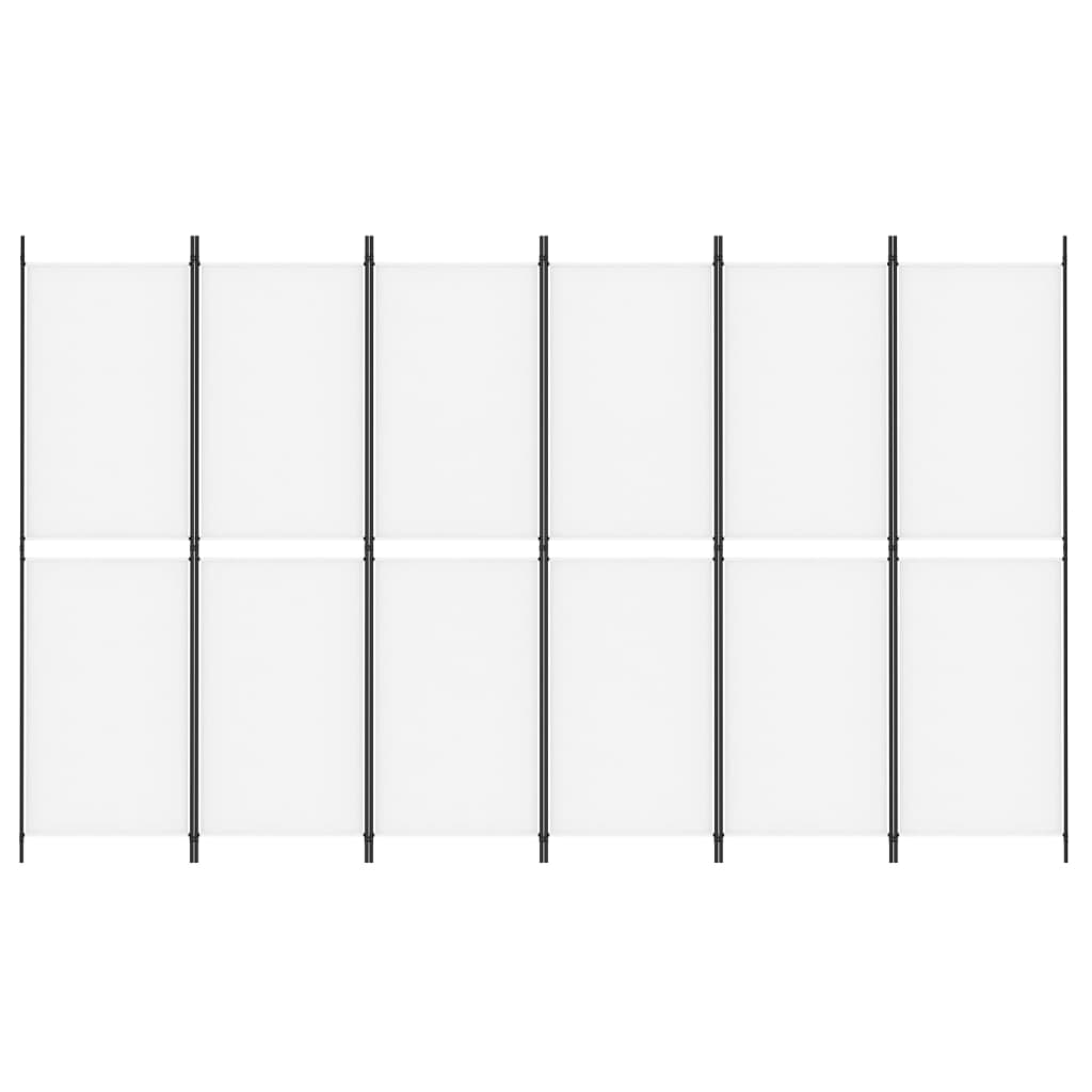 vidaXL 6-Panel Room Divider White 118.1"x70.9" Fabric