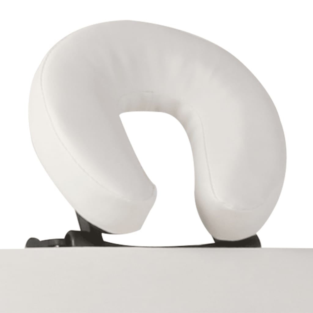 vidaXL Creme White Foldable Massage Table 4 Zones with Aluminum Frame