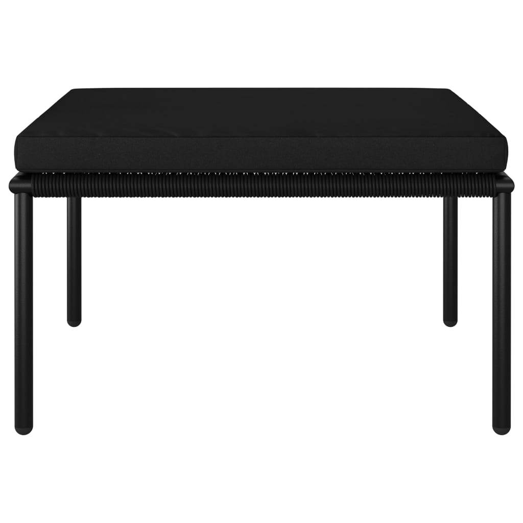 vidaXL 3 Piece Patio Lounge Set with Cushions Black PVC