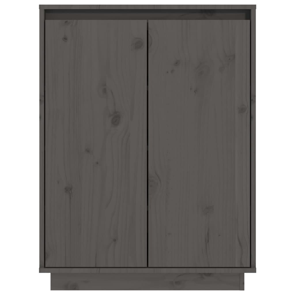 vidaXL Shoe Cabinet Gray 23.6"x13.8"x31.5" Solid Wood Pine