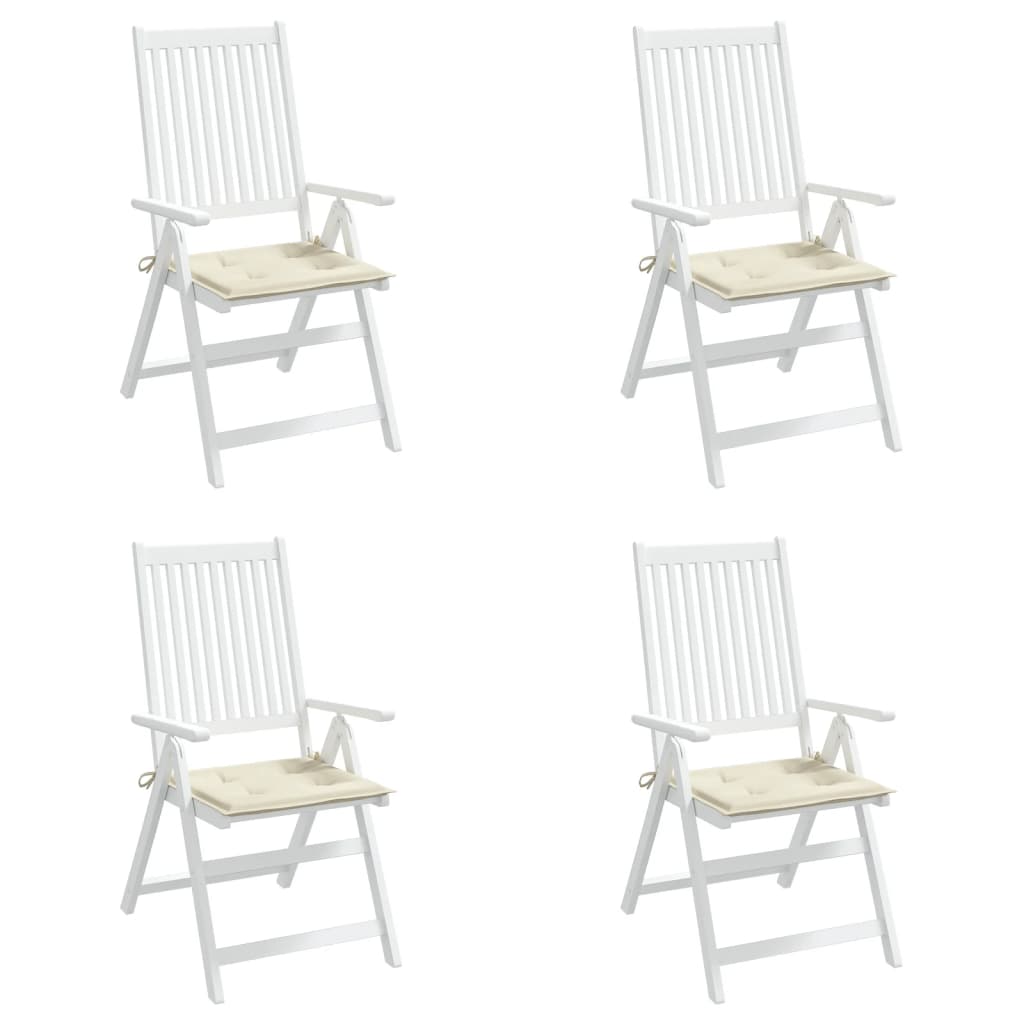vidaXL Garden Chair Cushions 4 pcs Cream 15.7"x15.7"x1.2" Oxford Fabric