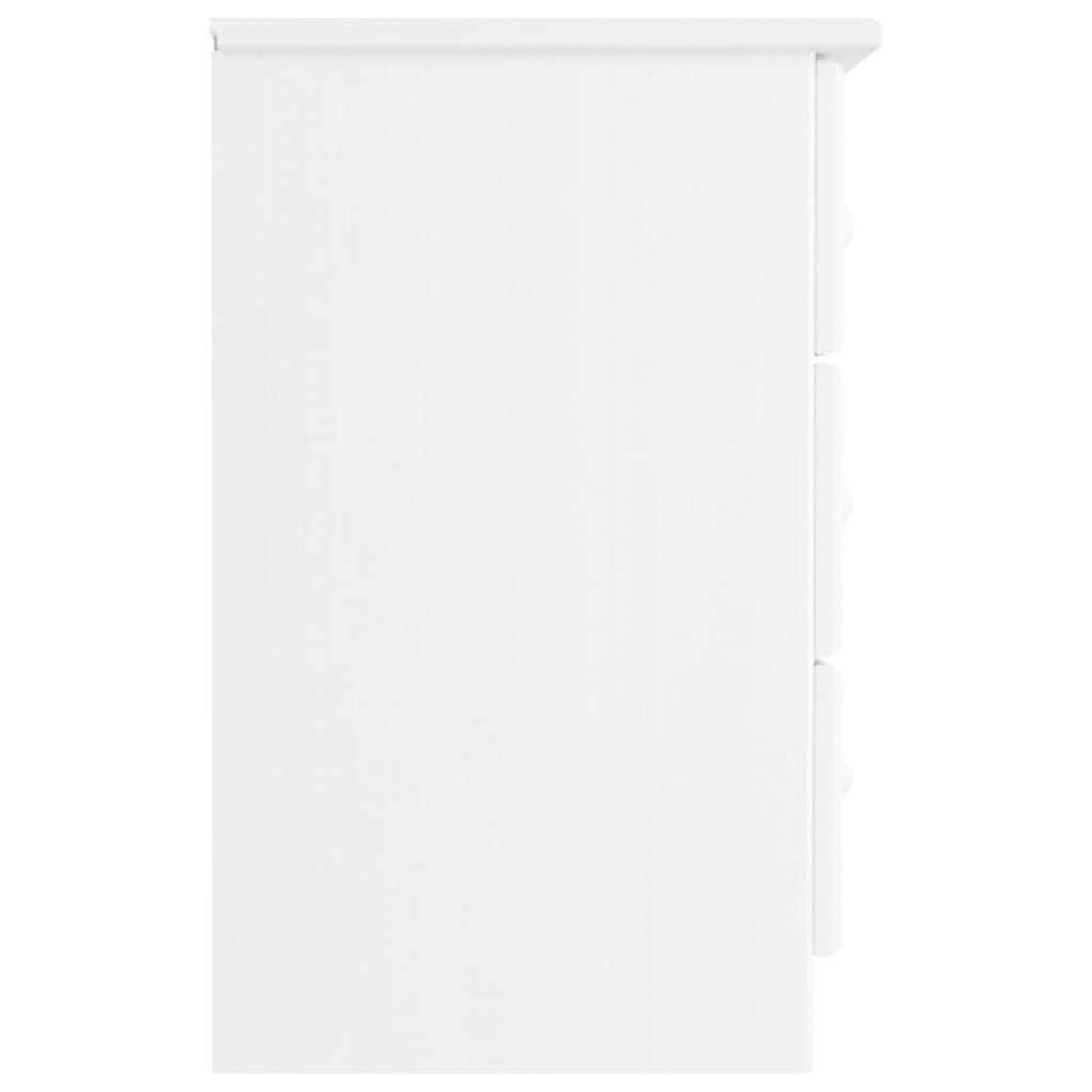 vidaXL Bedside Cabinet ALTA White 16.1"x13.8"x21.9" Solid Wood Pine