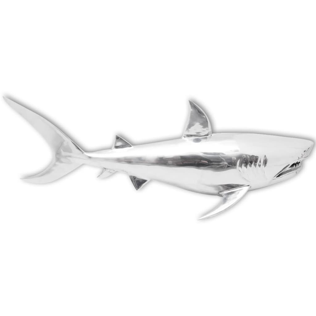 vidaXL Shark Decoration Wall-Mounted Aluminum Silver