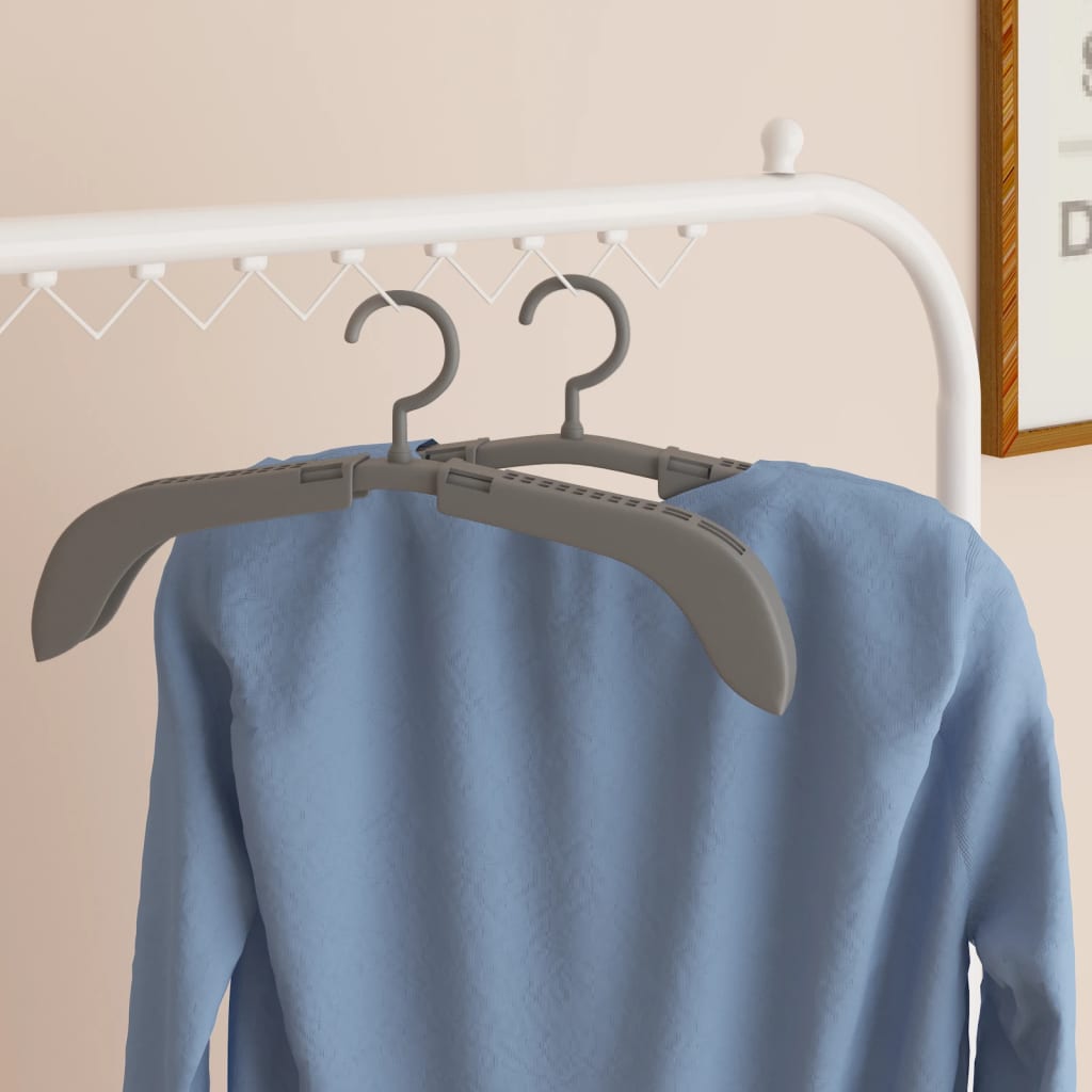 vidaXL Extendable Clothes Hangers 10 pcs Gray