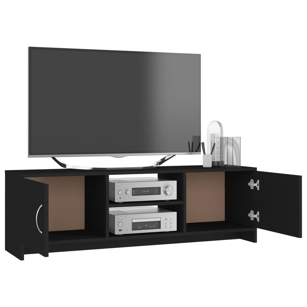 vidaXL TV Cabinet Black 47.2"x11.8"x14.8" Engineered Wood