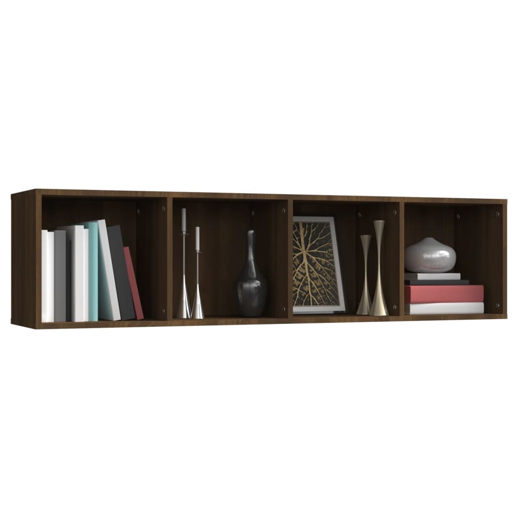vidaXL Book Cabinet/TV Stand Brown Oak 56.3"x11.8"x14.2" Engineered Wood