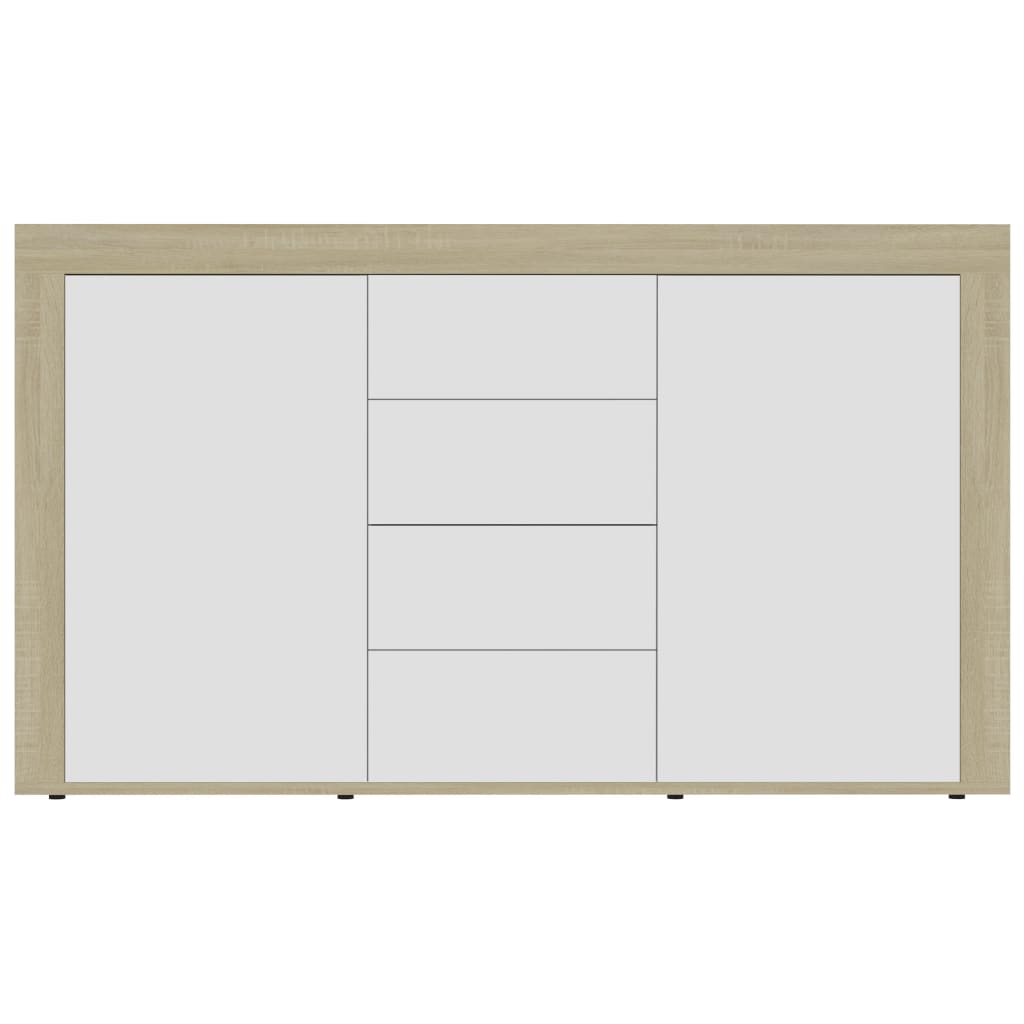 vidaXL Sideboard White and Sonoma Oak 47.2"x14.2"x27.2" Engineered Wood