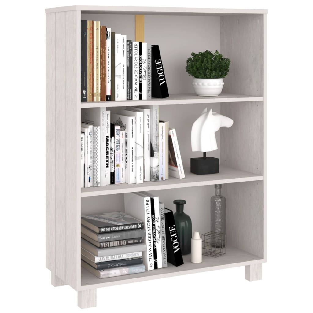 vidaXL Book Cabinet White 33.5"x13.8"x44.1" Solid Wood Pine
