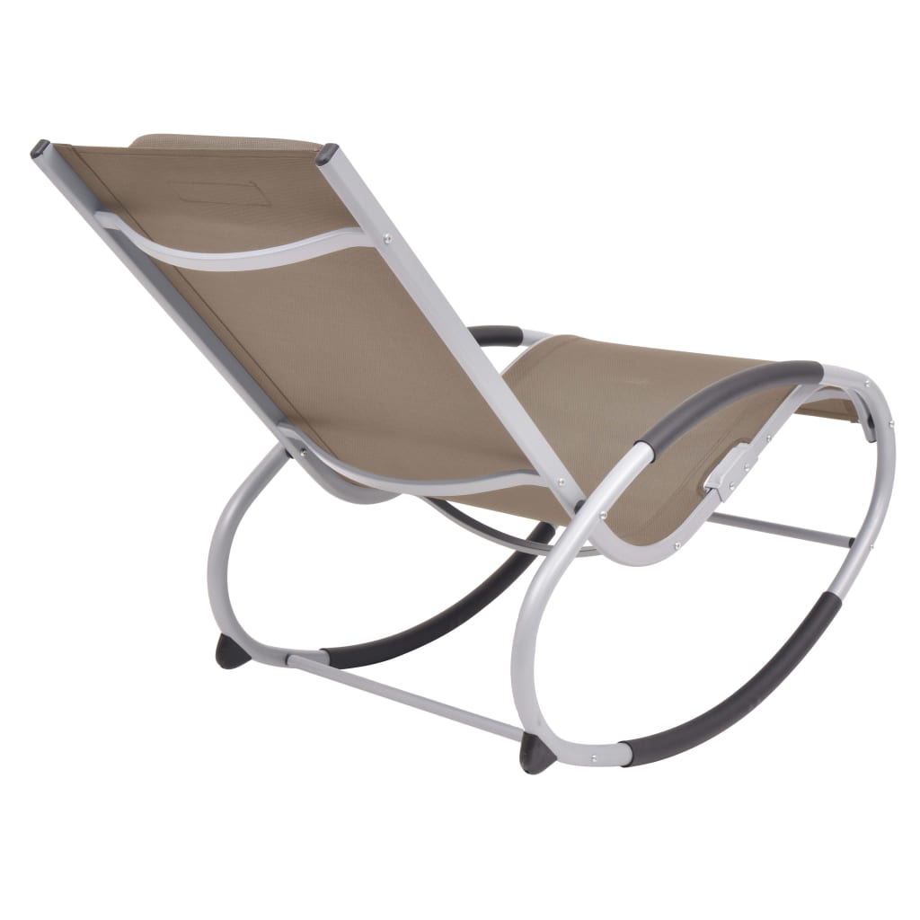 vidaXL Outdoor Rocking Chair Taupe Textilene