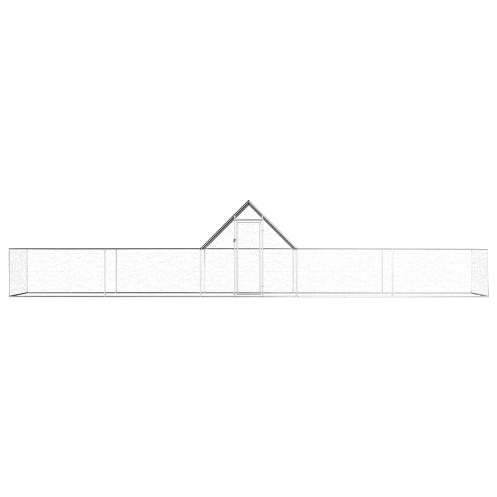 vidaXL Chicken Coop 32.8'x6.6'x6.6' Galvanized Steel