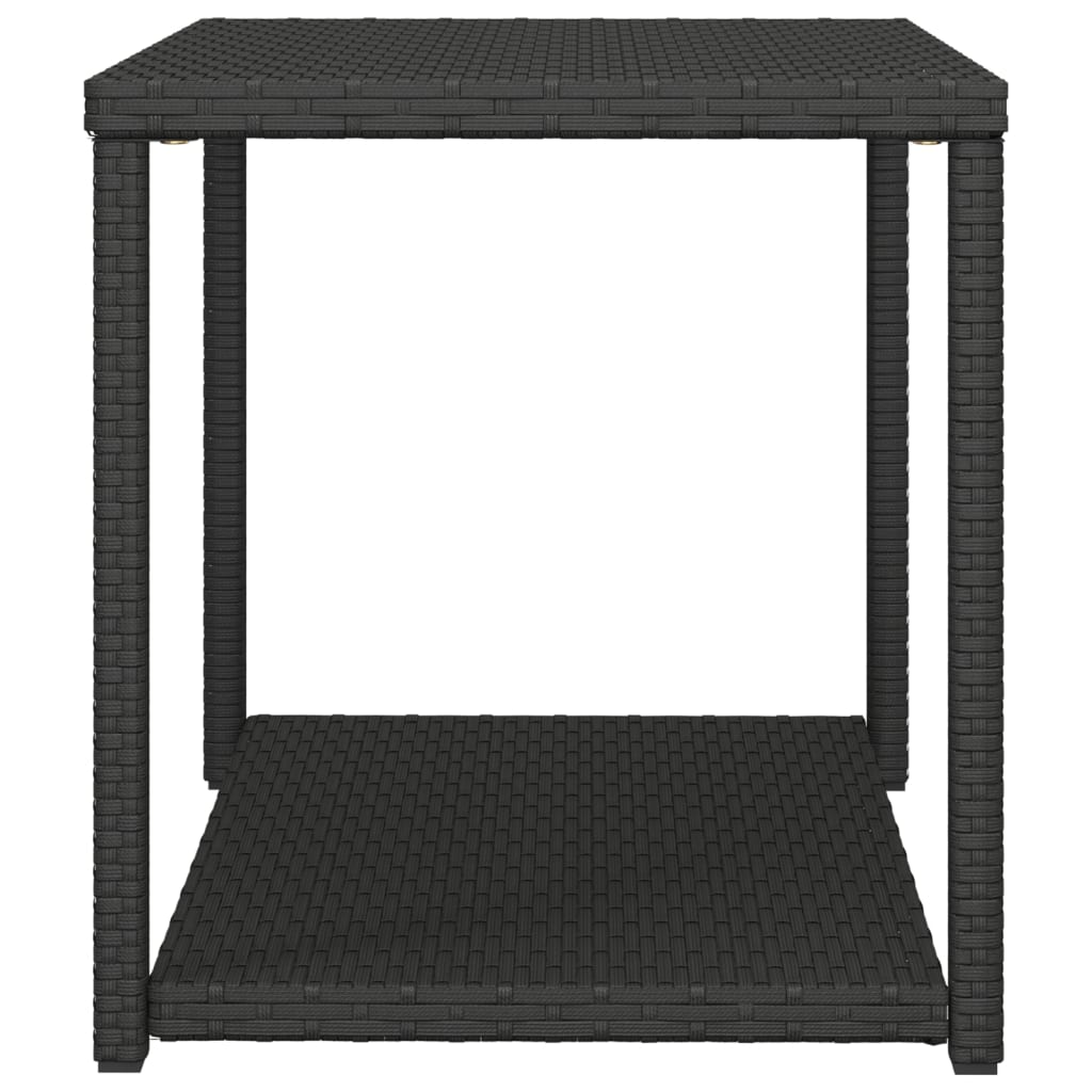 vidaXL Side Table Black 21.7"x17.7"x19.3" Poly Rattan