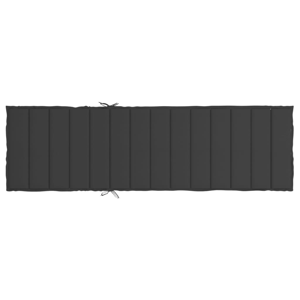 vidaXL Sun Lounger Cushion Black 78.7"x27.6"x1.2" Fabric