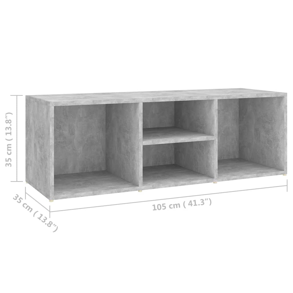 vidaXL Shoe Storage Bench Concrete Gray 41.3"x41.3"x13.8" Chipboard