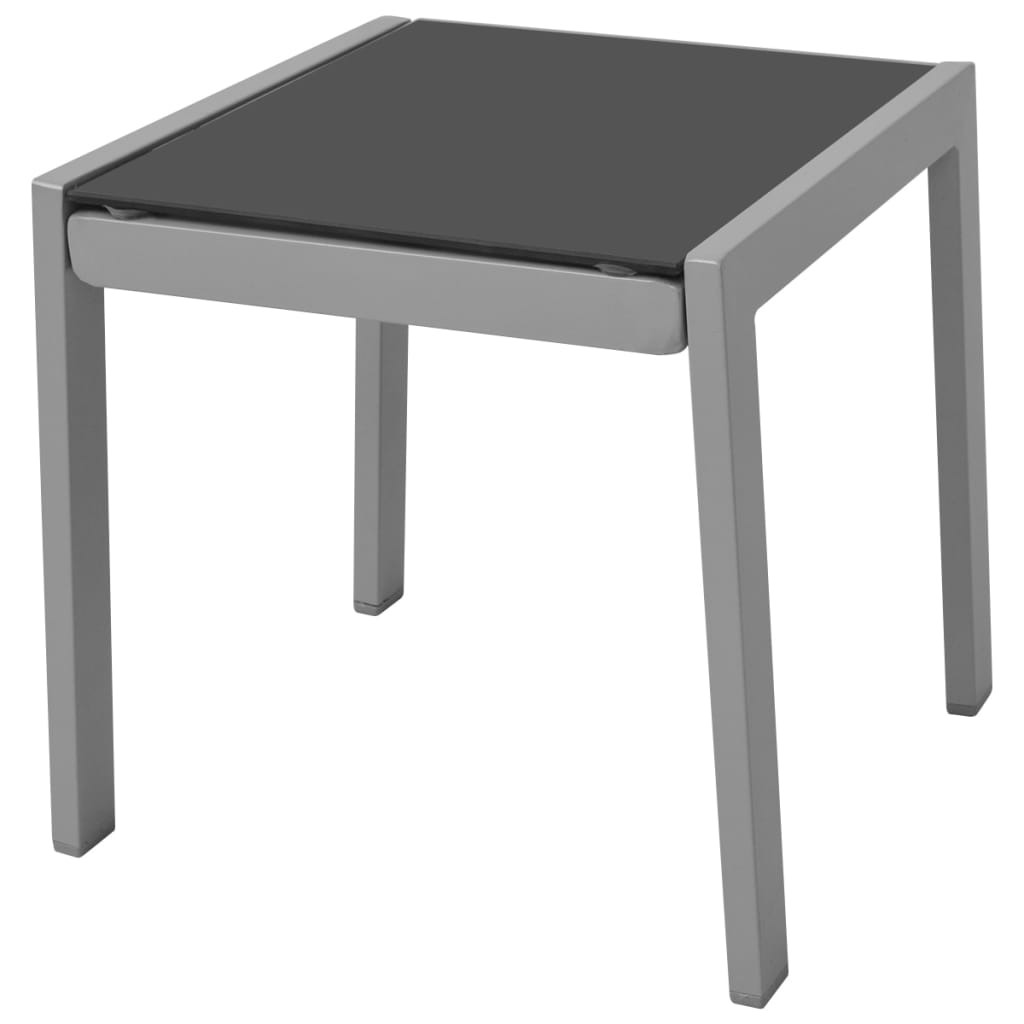 vidaXL Sun Loungers with Table Aluminum Black